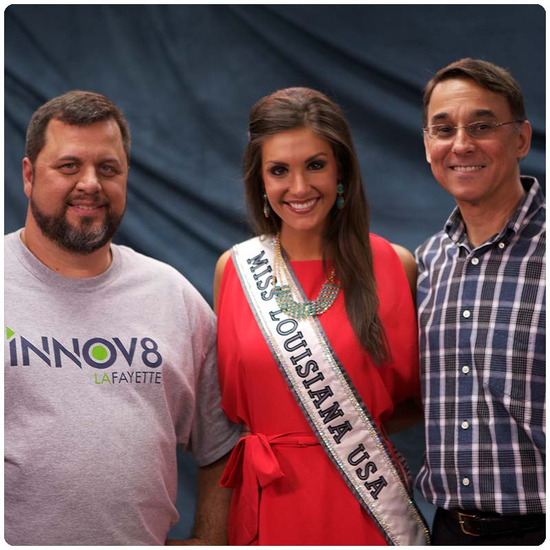 Chris Allain and Scott Rachal with Erin Edmiston (Miss Louisiana).